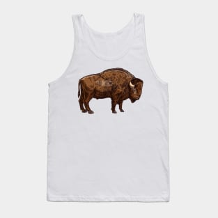 American Bison Distressed Buffalo Funny American Bison Tank Top